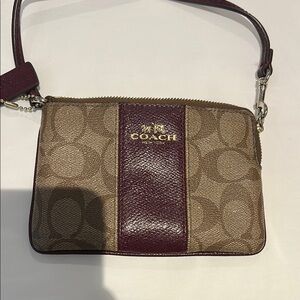 Coach Brown and Burgundy Crossbody Bag